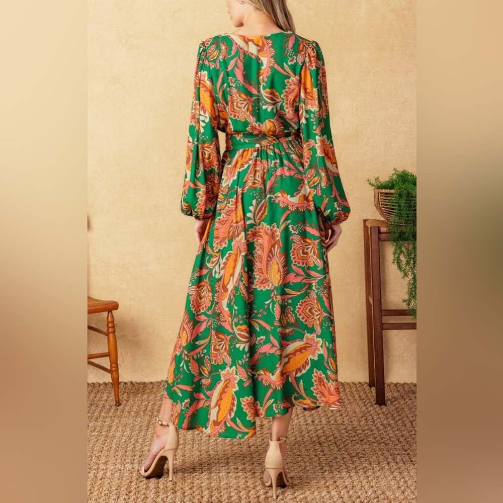 Flaying Tomato SUNNYSIDE FLORALS WOVEN MIDI DRESS size L pristine condition - Picture 6 of 17